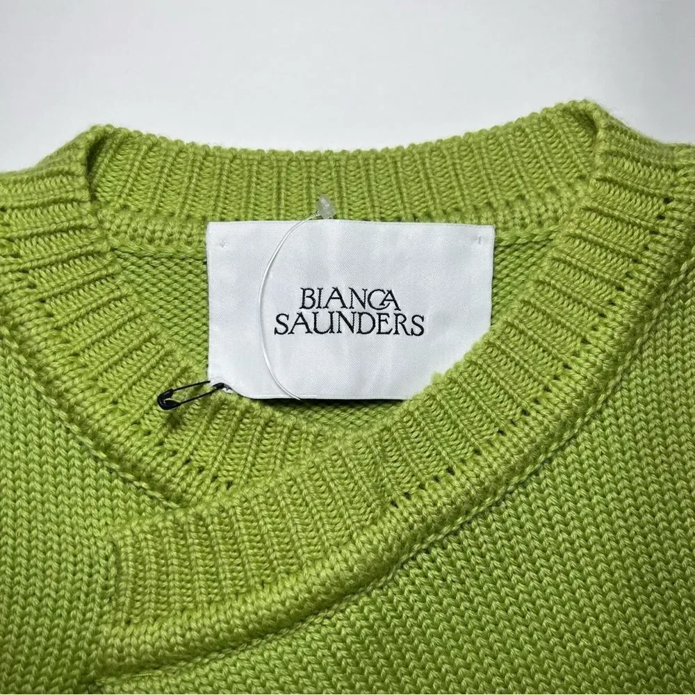 Bianca Saunders Tun Over Knit Jumper in Muted Lime